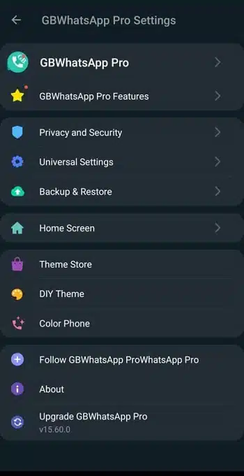gbwhatsapp pro feature and home page